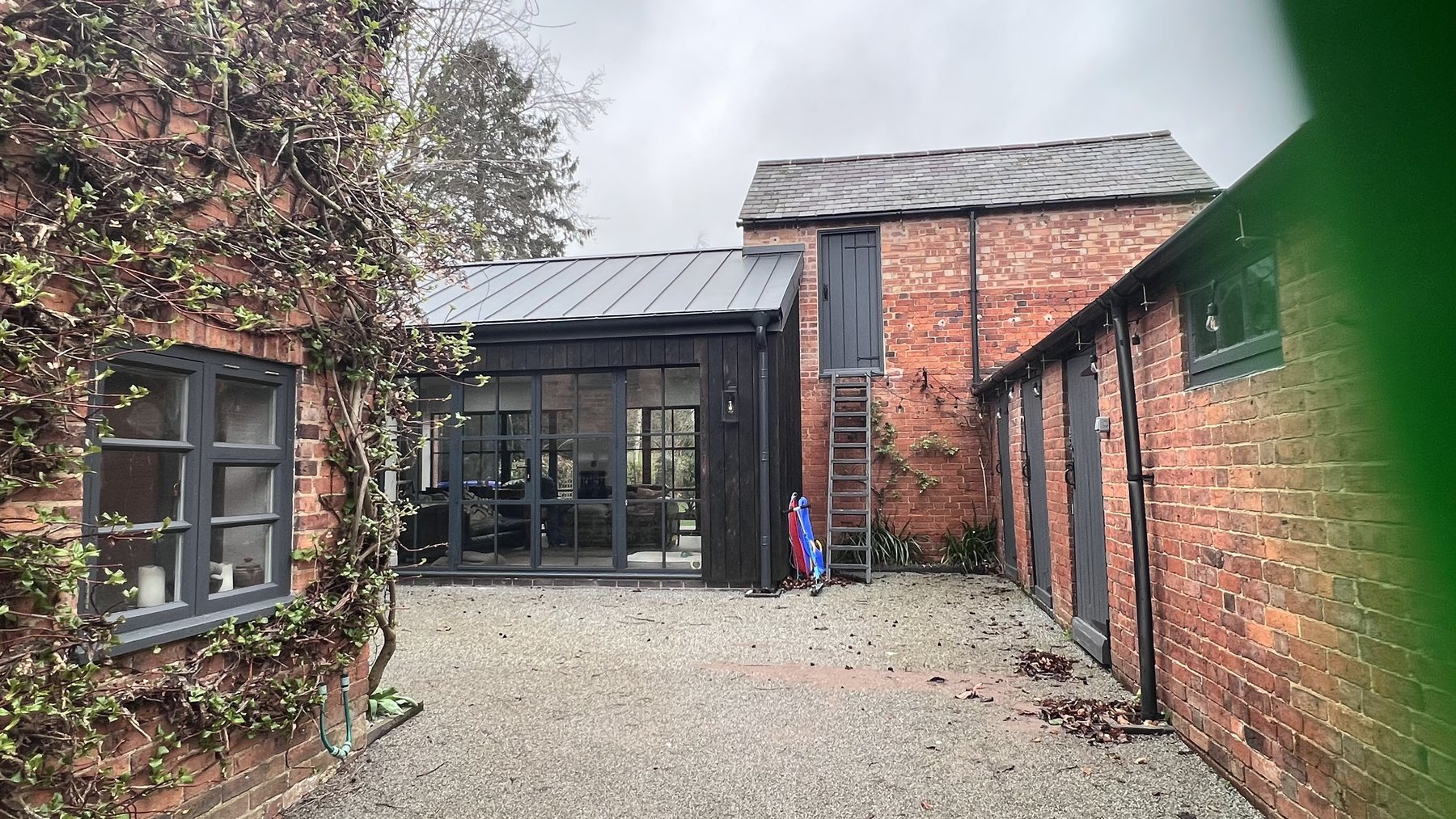 Courtyard view of the Eastgate House extension in Hallaton