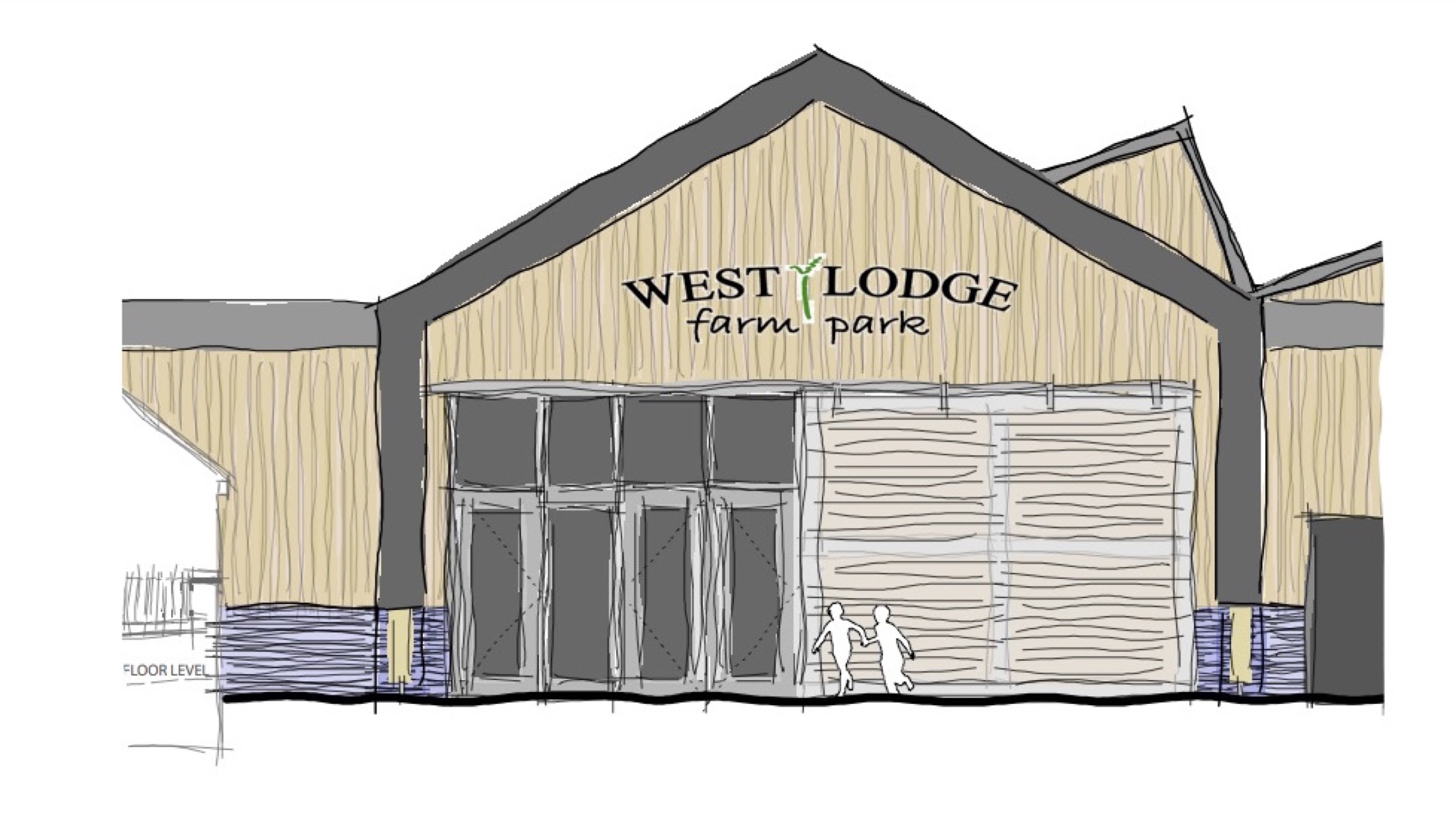 Architectural elevation drawings for West Lodge Farm Park